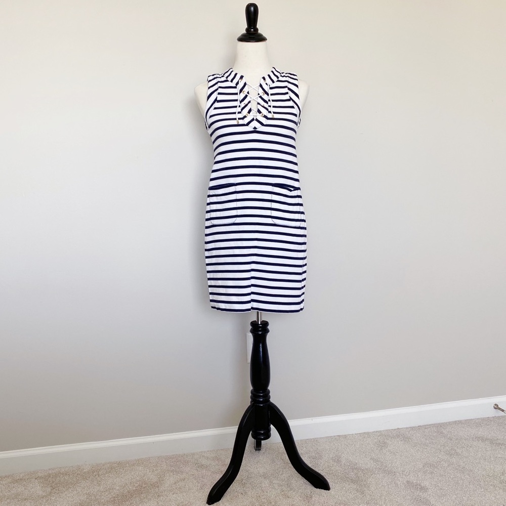 NWOT Kate Spade Pocketed Navy Stripe Dress